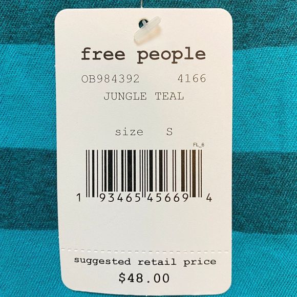We The Free x Free People Striped Twist Knot Tank Top in Jungle Teal - Sz Small - Picture 8 of 8